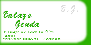 balazs genda business card